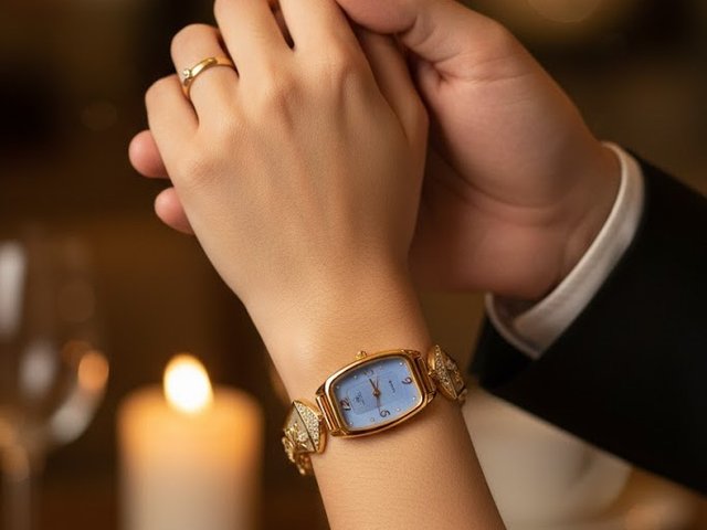 Gold-Finish Bracelet Watch